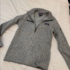Patagonia fleece quarter zip w Deloitte logo
